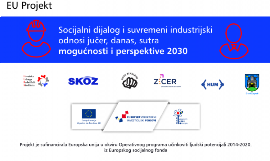 Završna konferencija projekta Socijalni dijalog i suvremeni industrijski odnosi – jučer, danas, sutra