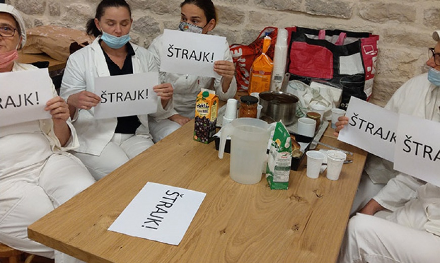 “Ovim štrajkom ste vi, kuharice, pomoćne kuharice, servirke na traci pokazale hrabrost.”